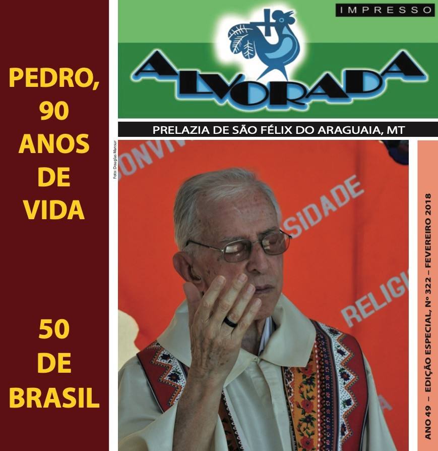 Capa do Jornal Alvorada dedicada aos 90 anos de Pedro Casaldáliga