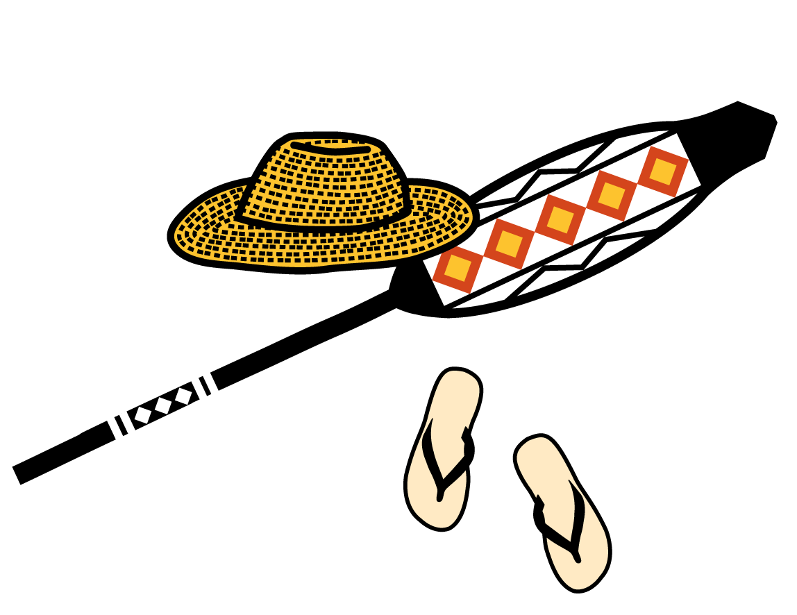 El barret de palla, el rem i les sandàlies són símbols de Pere Casaldàliga