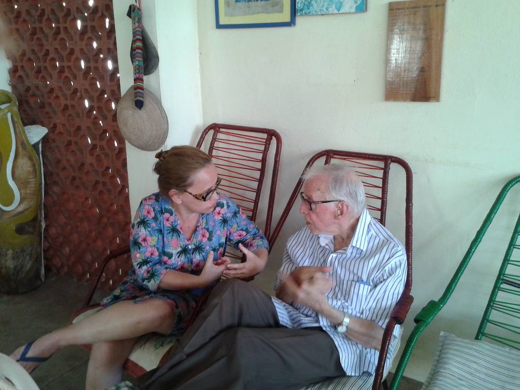 Pere Casaldàliga amb la seva neboda Glòria, a l'Araguaia